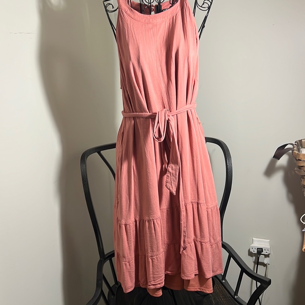 Torrid Yoke Neck pink dress with pockets